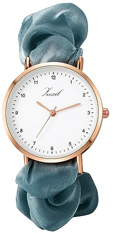 OIDEA Damen Armbanduhr Elastisch Haargummi: Einfach Quarz Analog mit Arabischer Zifferblatt Tragbar Elegante Damenuhr Geschenk für Studentin Mädchen