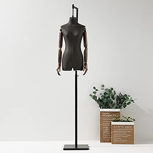 WDCDYQDH Schaufensterpuppe Schaufensterpuppenkörper, Fiberglas-Schneiderpuppe für Damen/Herren, Schneiderbüste für den Einzelhandel mit Kleidung, 2 Farben, Schwarz, Weiblich, B