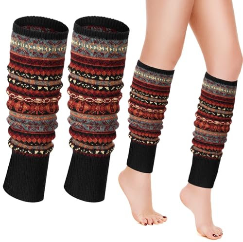 Jadive Femme Jambiere Guetres Winter Legwarmers Chauffe Longue Legging Tricotee Chaud Tricoté Guêtres Hiver Jambières