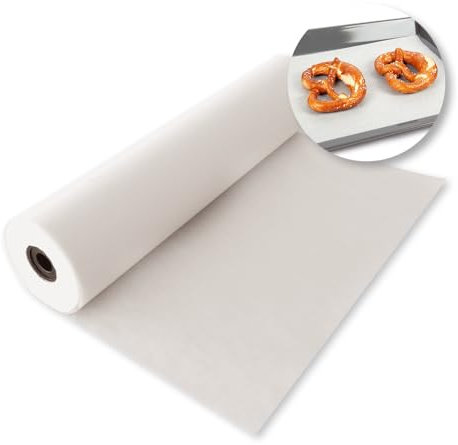 FRANZ MENSCH 1 Stück Hygostar Backpapier, Rolle | Silikon-Beschichtung, Packung, L: 200m, B: 57cm, weiß, Profi-Backpapier Rolle, Pergamentbäckpapier