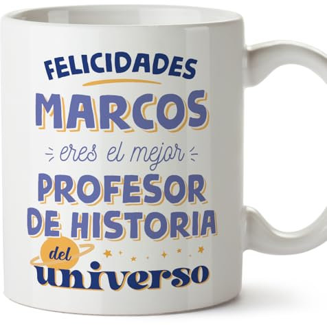 MUGFFINS Tazas Personalizadas para PROFESOR DE HISTORIA hombre - En Español - Mejor del universo - 11 oz / 330 ml - Regalo Personalizable original y divertido