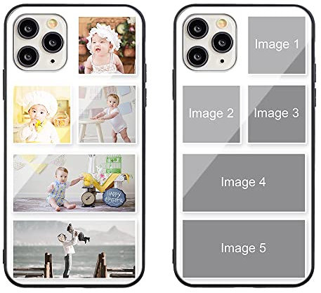 MXCUSTOM Personalised Phone Case for Apple iPhone 11 Pro Max, Customised Anti-Scratch Tempered Glass Shockproof Soft TPU Cases with Photo Picture Collage Image Design Your Own Phone Cover(GHS-TMP040A)