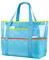 Mabecol Strandtasche XXL Familie, Wasserdichte Große Badetasche mit Reißverschluss 30L, Faltbare Reisetasche Beach Tote Shopper für Damen Herren Sommer Strand Pool Urlaub，Cyanblau