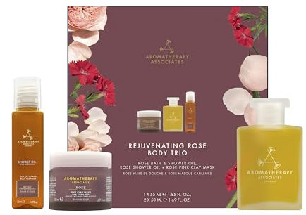 Aromatherapy Associates Rejuvenating Damast Rose Body Trio - Luxury Home Spa Geschenkset