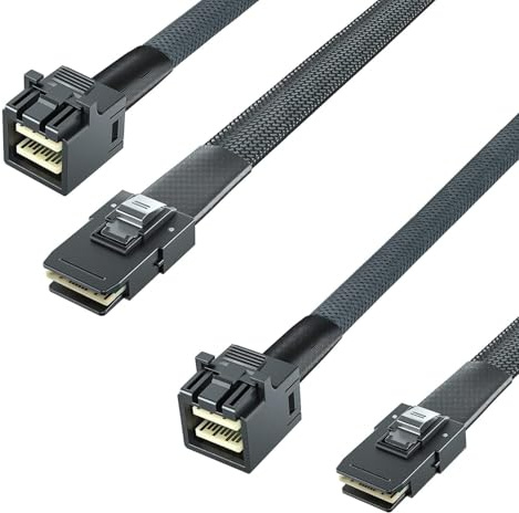 HiFiber 0.5m (2er-Pack) Internes Mini SAS HD SFF-8643 auf SFF-8087 Kabel | Interner Highspeed-Datentransfer bis 12 Gbps mit SAS 2.1 und 3.0 Spezifikation für Server, RAID sowie Speichersysteme