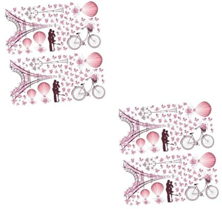 DOITOOL 2 Sätze Rosa Valentinstag Wandtattoo Welpenträger Wecker Nachtlicht Spindhamster Dekorative Lampe Nachtlicht Zubehör Scharniere Düse Pom Platte Mini-aufkleber Pole Pvc 2 Blatt * 2