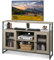 WLIVE Cabinet TV Schrank für Fernseher bis zu 55 Zoll, 128 × 36 × 82 cm Hoch TV Borad Fernsehschrank mit Verstellbaren Ablagen, Fernsehtisch mit Zwei Schränken, TV Tisch für Wohnzimmer
