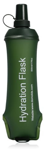 Risipu 500ml Soft Flask Faltbare Laufen Wasserflasche TPU Handheld Faltbare Trinkflasche für Rucksack Wandern Radfahren Klettern (Grün)