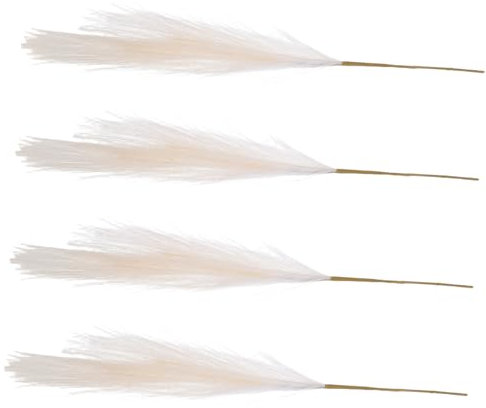 Mikikit 4 Stück Simuliertes Pampas-schilfgras Faux - Pampas-Weihnachtsbaum Hochzeitsmittelstücke Für Tische Getrocknete Pampas Pan Zhibu Beige