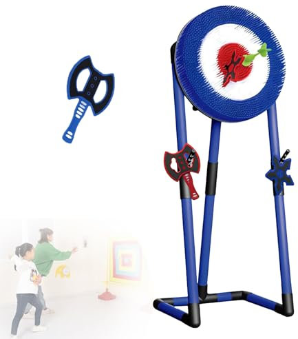 Foldable Throw Target Game Set with Axe Throw & Lawn Dart Combo, Backyard Fun for Indoor/Outdoor, Perfect for Family Kids Adults