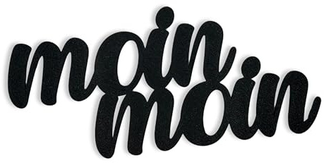moin moin Schriftzug - Liebe Schriftzug Wandbild - Deko Wohnzimmer Wandkunst - Wanddekoration Schild - Wanddeko Schlafzimmer - Home Wandsticker - Wandschild - Wanddeko für zu Hause aus Kunststoff