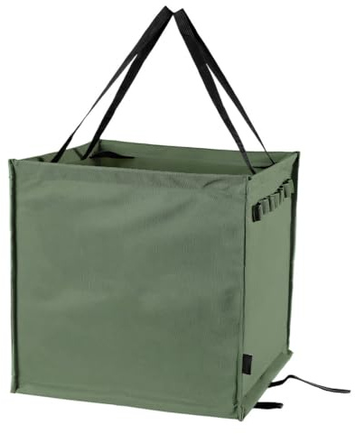 MiOYOOW Throw Line Cube Bag, Collapsible Reusable Garbage Bag 64L Climbing Rope Storage Box with 16 Webbing Hole for Outdoor Travel Picnic Adventure