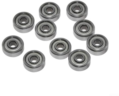 624ZZ Metallabgeschirmtes Kugellager, 4 x 13 x 5 mm, Chromstahl (AISI 52100) für hohe Geschwindigkeit und Haltbarkeit, 10 Stück, kompatibel mit 623ZZ