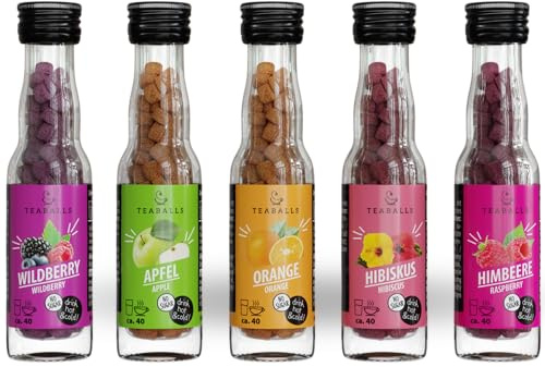 TEABALLS 5er Frühlingsfrüchte Set - Fruchtiger Tee Auswahl - 200 Tassen | FRÜHLINGSFRÜCHTE SET: Fünf lebhafte saisonale Fruchttees - ein vollständiges Frühlingsfrüchte-Entdeckerset.