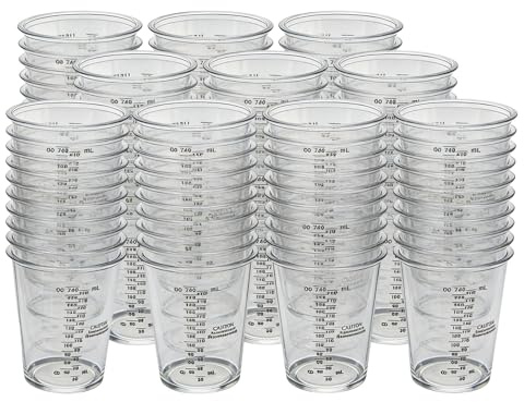 MospdyGear 100 PCS Clear Plastic Measuring Cup, Reliable Mixing Cup, 240ml Versatile Liquid Measuring Tool, Suitable for Kitchen, Crafting, and Laboratory Use