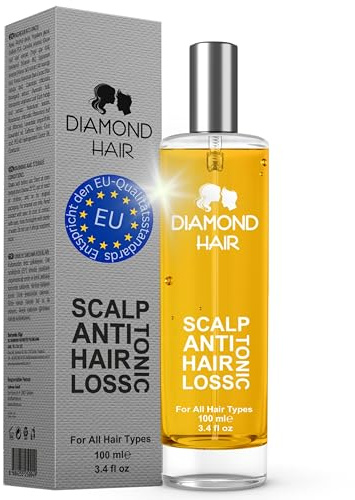 Diamond Hair Anti Hair Loss | Hair Growth Tonic 100 ml (8 Pflanzenextrakte - 6 Wirkstoffe) Rosmarinöl, Biotin, Koffein, Keratin, Lavendel, Grüntee Spray Serum für schuppige juckende gereizte Kopfhaut