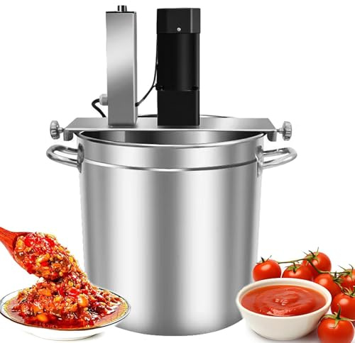 SULQING Selbstrührender Topf Aus Edelstahl︱Rührschabermit 4 Klingen Für Marmelade︱Pfannenrühren Mit Einem Klickrührer Einstellbarer Geschwindigkeit︱Elektrischer Rührer Zum Kochen Von Lebensmitteln