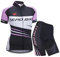 ZEROBIKE Damen Atmungsaktiv Schnelltrocknend Fahrradtrikot Set, Outdoor Kurzarm Radsport-Shirt + 3D Gel Gepolsterte Kurze Hose Fahrradhose, M, Schwarz Gestreift mit Rosa