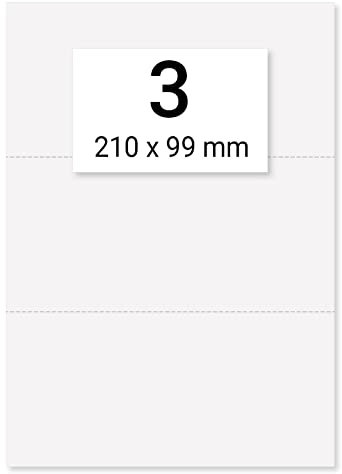 30 x Karteo® Einlegepapier Einstecketiketten Einleger 160g/m² weiß hochwertiges perforiertes Papier 210 x 99 mm auf 10 Stk. DIN A4 Bögen zum Selbstbedrucken