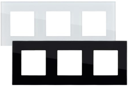 LEDKIA Glasrahmen 3 Module Modern Weiß