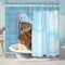 cdcurtain Katze Baden Duschvorhang Kostenlose metall Stoff Haken 12-packs gelb Ente Kopf verpackt Badetuch blau decor Stoff-Set Polyester 182,9 x 182,9 cm