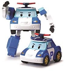 Robocar Poli Véhicule Robot Transformable Poli - 10 cm - Se transforme en Robot ou en Voiture de Police, Jouet pour Enfants de 3,4,5,6,7,8 3 Ans