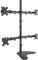 Mount-It! Quad Monitor Stand | Height Adjustable Free Standing 4 Screen Mount | Fits Monitors up to 32 Inches | Black, Steel | MI-2784