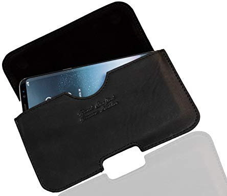 MATADOR Leder Gürteltasche kompatibel mit Apple iPhone XS MAX/11/12/13/14 PRO MAX/14 Plus /15 Pro MAX /15 Plus Hüfttasche Magnetverschluss Ledertasche Doppelschlaufe Schwarz