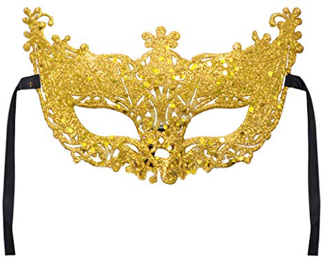 Lazzboy Karneval Maske Venezianische Maskerade Masken Karneval Party (M,Gelb)