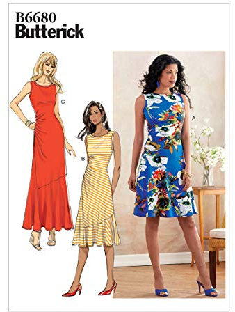 Butterick Pattern B6680 Misses' Dress, White