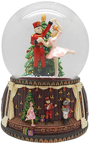 Spieluhrenwelt Schneekugel Nussknacker Ballett, Klassisch, Kunststoff oder Glas, Pink, 13 cm x 13 cm x 15 cm, Dekoration