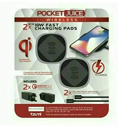 Pocket Juice Wireless Instant Fast Charging Desk Pads 10 Watts Twin 2 Pack
