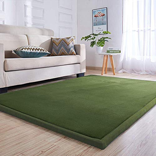 Loartee 3 cm Krabbeldecke Kind, 100x100 cm korallenrote Samt-Kinderteppich