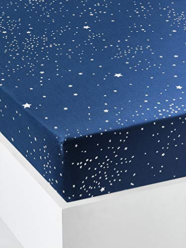 VERTBAUDETKinder Spannbettlaken „Polarstern“ Oeko-Texdunkelblau90X200