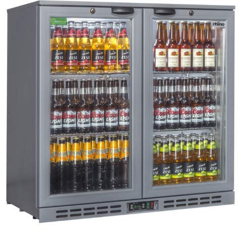 Cold 900 Double Door sliding 900mm Bottle Cooler Silver