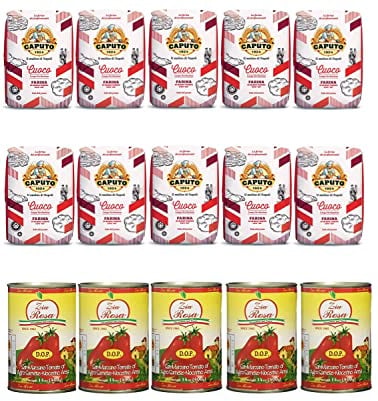 Testpaket Caputo Cuoco Pizzamehl Mehl ( 10 x 1Kg ) + Zia Rosa DOP Pomodoro San Marzano Tomate dosen ( 5x 400g )