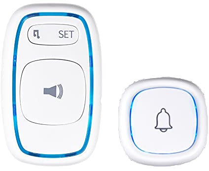 SLRMKK Wireless Doorbell, Door Bell Cordless Wall Plug In,Waterproof Doorbell Design 150m Range 32 Chimes 4 Volume with Blink LED, White Best for Plug In Door Entry Bell Suitable for Families,hotel