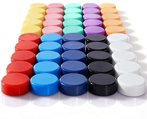ZDZBLX 50 Stück 10 Farben Kühlschrankmagnete, Magnete für Magnettafel, Magnete Kühlschrank Schließfach Magnet, Magnete Bunt Rund Dekorative Magnete Kleine Starke Magnete für Kühlschrank, Magnetwand