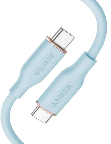 Anker USB-C to USB-C Cable, 643 Cable 100W 3ft, USB 2.0 Type C Charging Cable Fast Charge for MacBook Pro 2020, iPad Pro 2020, iPad Air 4, iPad Mini 6, Galaxy S21, Pixel, Switch (Misty Blue)