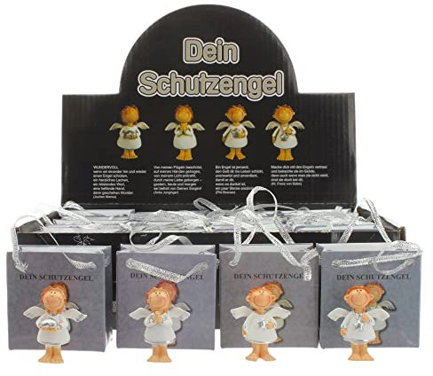 MIK funshopping Schutzengel in Tüte 2-Fach Sortiert, 24er Display, Glücksbringer (weiß-Silber)