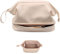 Abiudeng Große Make-up-Tasche, doppellagige Kosmetiktasche, Reise-Make-up-Tasche, Leder-Make-up-Tasche, kosmetische Reisetaschen, tragbare Leder-Kulturtasche, geräumige Kosmetiktasche für Frauen und