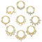 Kakonia 9 Stücke Septum Schmuck 16G Daith Ohrringe Hinged Hoop Nasenringe 316L Edelstahl Septum Clicker CZ Ringe für Frauen Knorpel Helix Tragus Rook Hoop Daith Ohrringe 8MM Gold