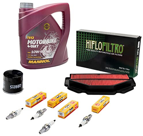 Wartungspaket Öl 4L + Luftfilter + Ölfilter + Zündkerzen für Suzu ki GSR 600 GSR600 WVB9 Baujahr 2006-2011