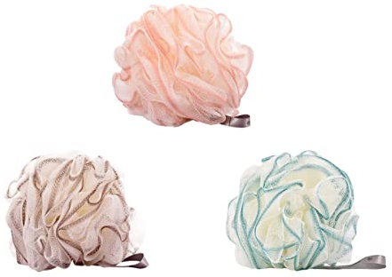 Beatifufu 3-Teiliges Werkzeug Zuhause Reichhaltige Blasen Grüner Hauch Rosa Kinderhaut Bequem Für Haushalt Luffas Hängender Schwamm Badebürste Badeschwämme Mit Bällen Schäumendes