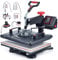 CREWORKS Transferpresse 38X30CM Hitzepresse Heißpresse 8 IN 1 Heat Press Machine Tassenpresse Textilpresse Mulitifunktional Sublimation Wärmepresse Maschine 360 Grad für T-Shirts Becher