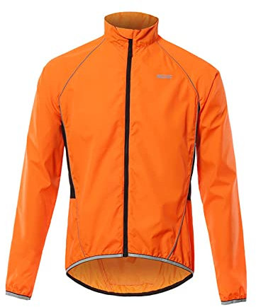 Men's Full Zip Long Sleeves Cycling Jerseys Bicycle MTB Bike Shirt Mountain Bike Men's Clothing, orange, S