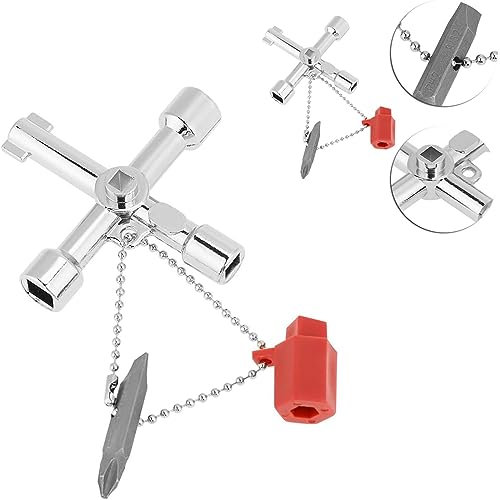 Pack of 2 Cross Keys, Gas Meter, Control Cabinet Key, Triangular Key, Wheelie Bin, Heating Bleed Key, Control Cabinet, Bollard Key, Watch Key, Bleed Key for Radiators