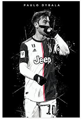 OakiTa Paulo Dybala Fußball-Poster (4) Leinwand-Poster, Wandkunst, Dekor, Bild, Gemälde für Wohnzimmer, Schlafzimmer, Dekoration, ungerahmt, 40 x 60 cm