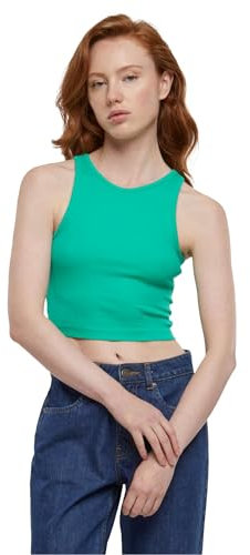 Urban Classics Women's Tb1498-ladies Cropped Rib Top Undershirt, Ferngreen, XS