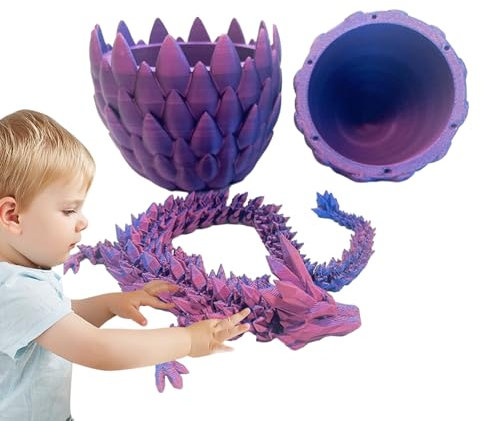 Juguete antiestrés de Huevo de dragón - Juguete sensorial de Huevo con dragón de Cristal Flexible Impreso en - Dragón de Brillo nacarado Impreso en, artilugios Flexibles y geniales